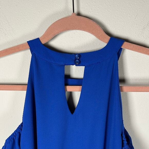 Lily Rose Royal Blue Cold Shoulder Key Hole Mini Dress Women's XS - Picture 6 of 8